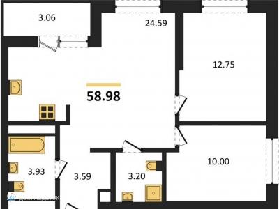 2-комнатная квартира, 59 м2, 18/30 эт.
