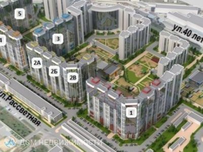 1-комнатная квартира Рассветный, 38 м2, 23/25 эт.