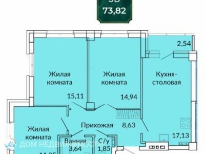 ЖК Сказы Бажова, 74 м2, 4/17 эт. ЖК Сказы Бажова, 74 м2, 4/17 эт.