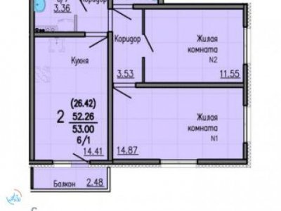 2-к. кв. ЖК Мичуринский, 53 м2, 1/5 эт. 2-к. кв. ЖК Мичуринский, 53 м2, 1/5 эт.