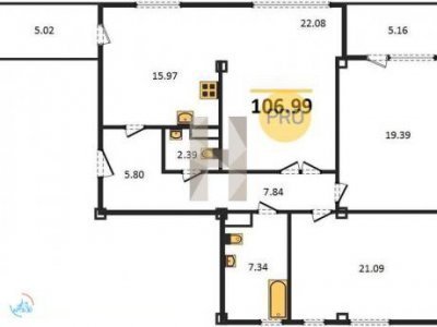 ЖК Седьмое небо, 107 м2, 2/24 эт.