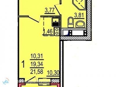 ЖК Авиатор, 22 м2, 8/16 эт.